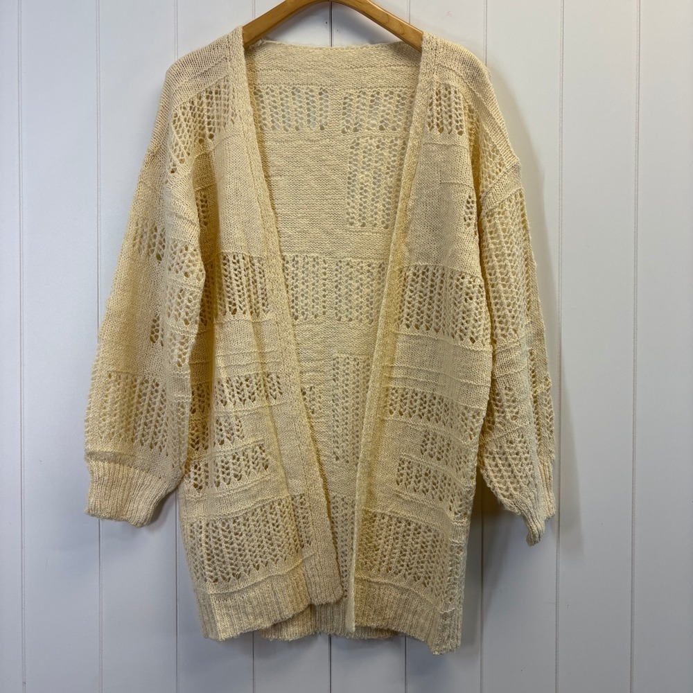 Unbranded Women Boho Chic Grandma Open Knit Cardigan Sweater Size M
